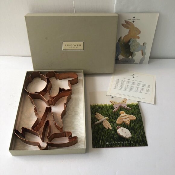 Martha by Mail Stewart Copper Cookie Cutters BEAUTIFUL BUGS Insects Box